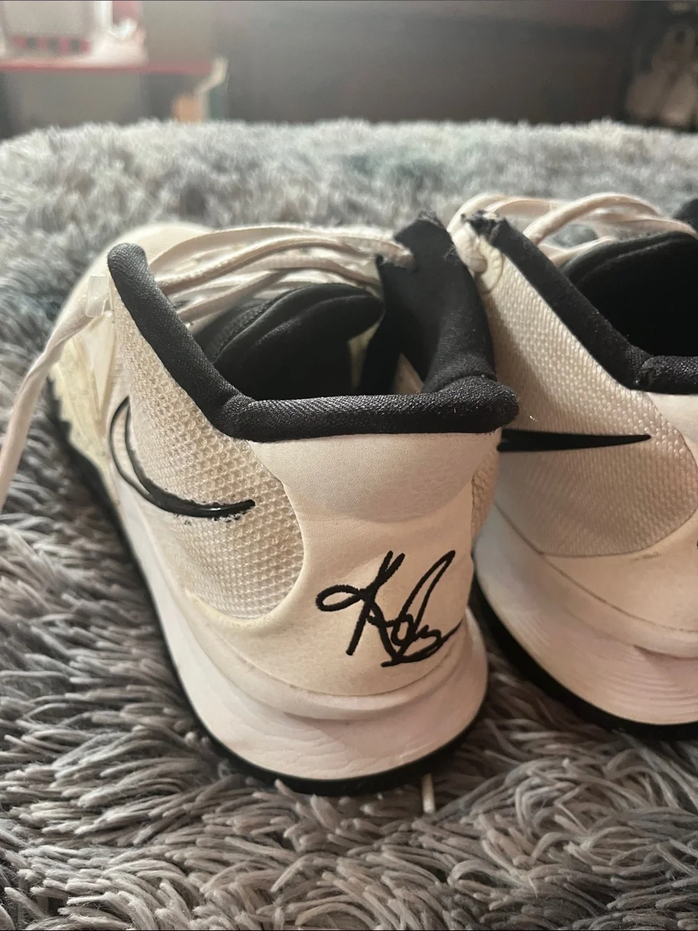 Nike Kyrie Girls basketball White and Black Mesh Athletic Sneakers